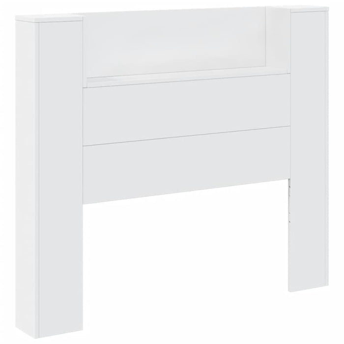 King Single Size Headboard Cabinet With Led White