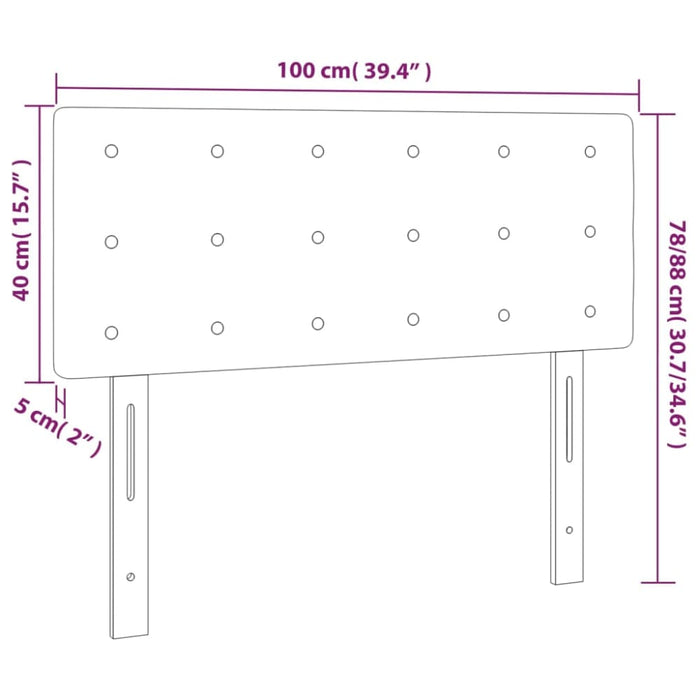 King Single Size Headboard Dark Grey 100x5x78/88 Cm Fabric