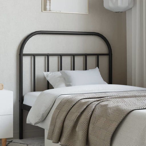 King Single Size Metal Headboard Black 107 Cm Tptllp