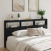 King Size Headboard Cabinet With Led Black 200x17x102 Cm