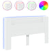 King Size Headboard Cabinet With Led White 180x16.5x103.5