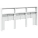 King Size Headboard Cabinet With Led White 200x17x102 Cm