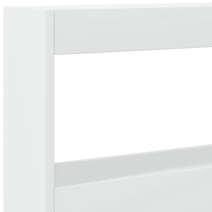 King Size Headboard Cabinet With Led White 200x17x102 Cm