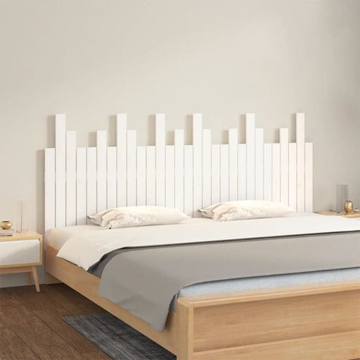 King Size Wall Headboard White 185x3x80 Cm Solid Wood Pine