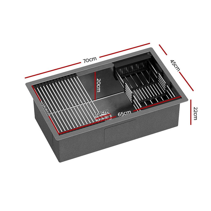 Kitchen Sink Stainless Steel 70x45cm Single Bowel