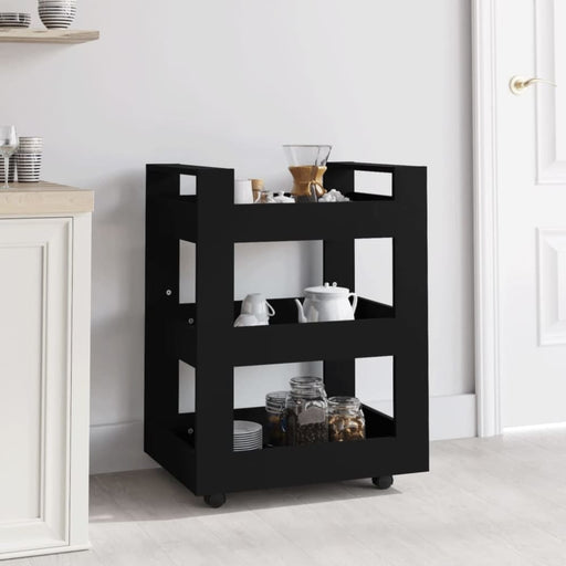 Kitchen Trolley Black 60x45x80 Cm Engineered Wood Nolnoi