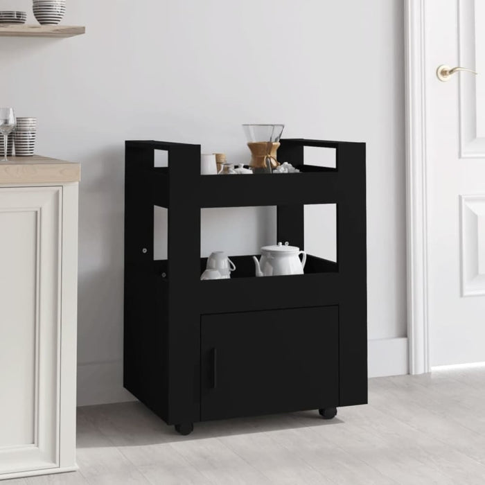 Kitchen Trolley Black 60x45x80 Cm Engineered Wood Nolnxp