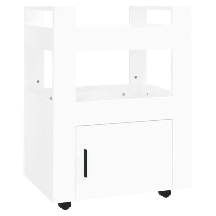 Kitchen Trolley Glossy Look White 60x45x80 Cm Engineered