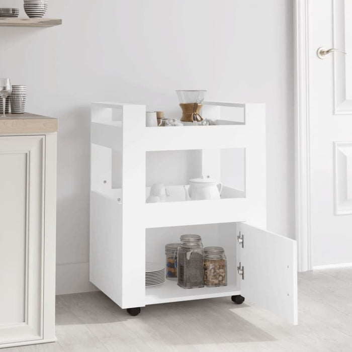 Kitchen Trolley White 60x45x80 Cm Engineered Wood Nolnxa