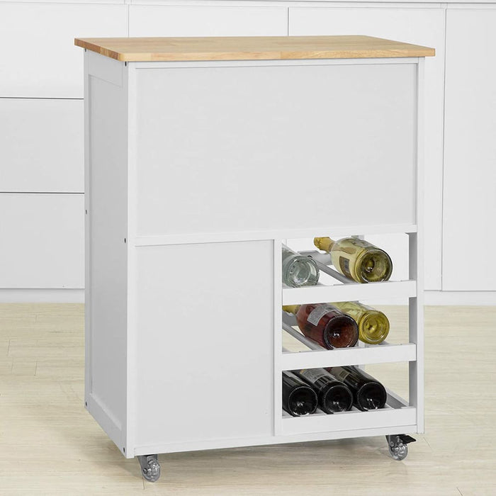 Kitchen Trolley With Wine Racks Portable Workbench