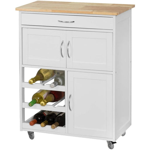 Kitchen Trolley With Wine Racks Portable Workbench