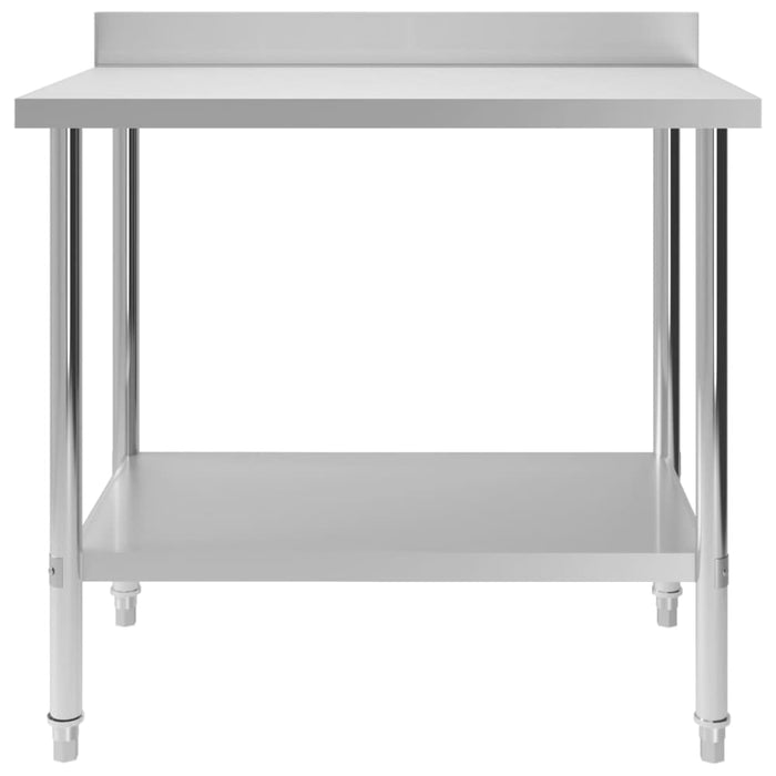 Kitchen Work Table With Backsplash 100x60x93 Cm Stainless