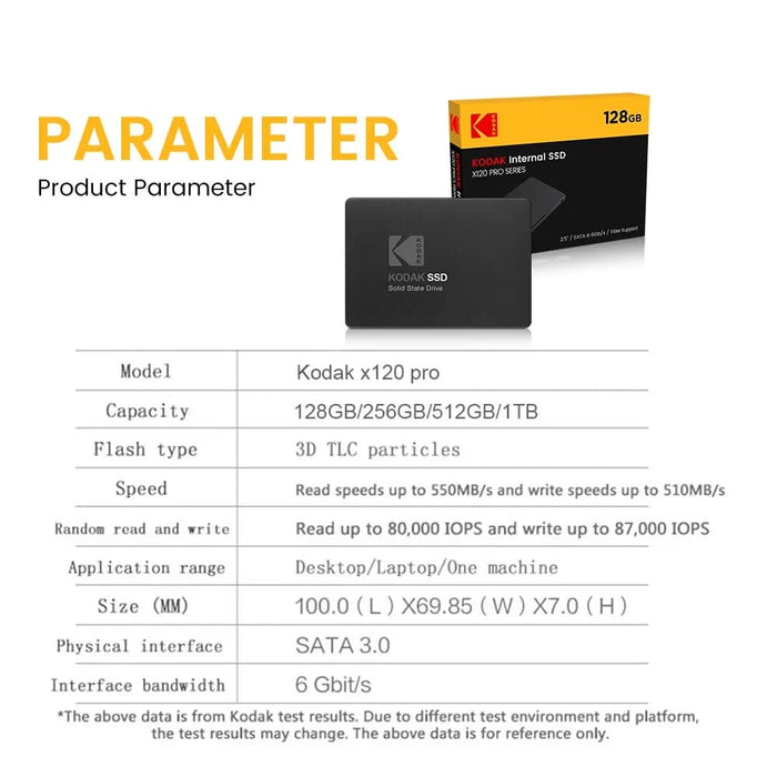 Kodak X120 Pro 2.5 Ssd Drive 120gb To 1tb Capacity