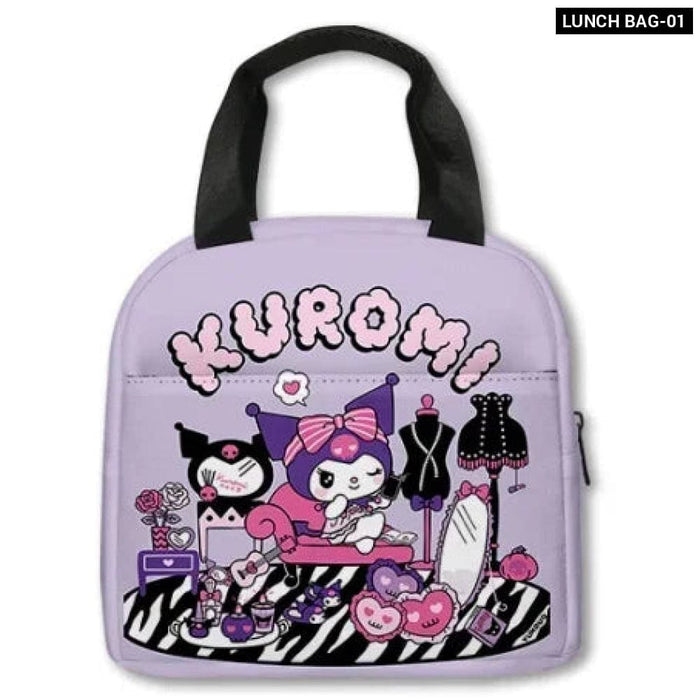 Kuromi Backpack And Pencil Bag Set For Kids