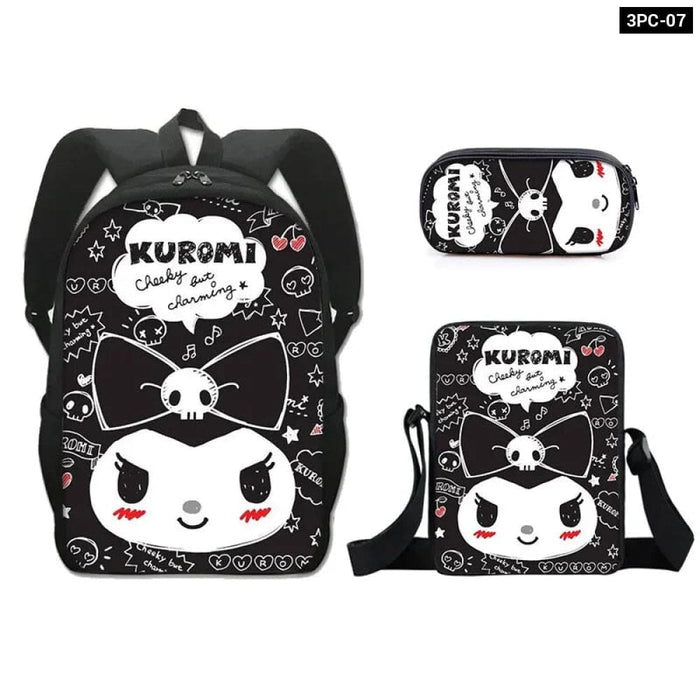 Kuromi Backpack And Pencil Bag Set For Kids