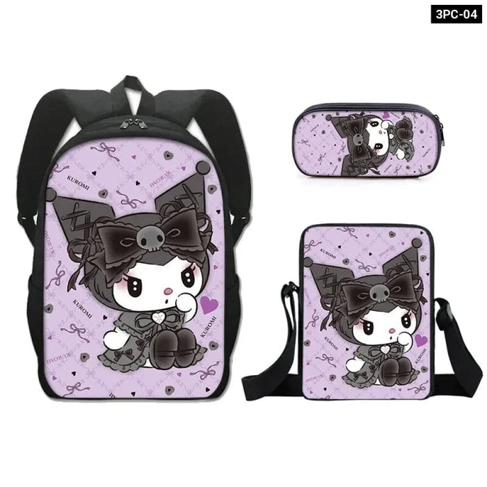 Kuromi Backpack And Pencil Bag Set For Kids