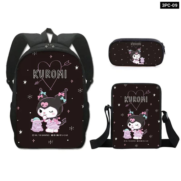 Kuromi Backpack And Pencil Bag Set For Kids