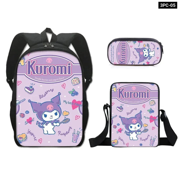 Kuromi Backpack And Pencil Bag Set For Kids