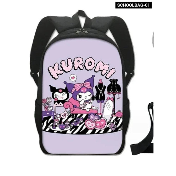 Kuromi Backpack And Pencil Bag Set For Kids