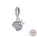 Ladybug 925 Sterling Silver Cz Zircon Pendant Charm Fit