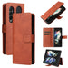 Lambskin Flip Leather Case With Pen Slot For Samsung Galaxy