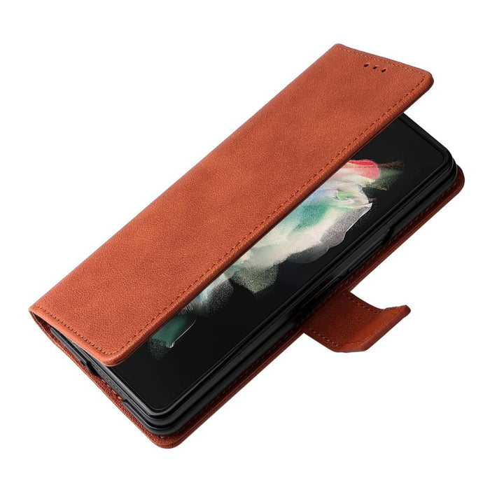 Lambskin Flip Leather Case With Pen Slot For Samsung Galaxy