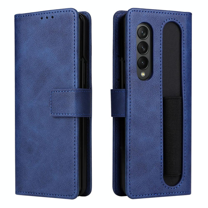 Lambskin Flip Leather Case With Pen Slot For Samsung Galaxy