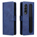 Lambskin Flip Leather Case With Pen Slot For Samsung Galaxy