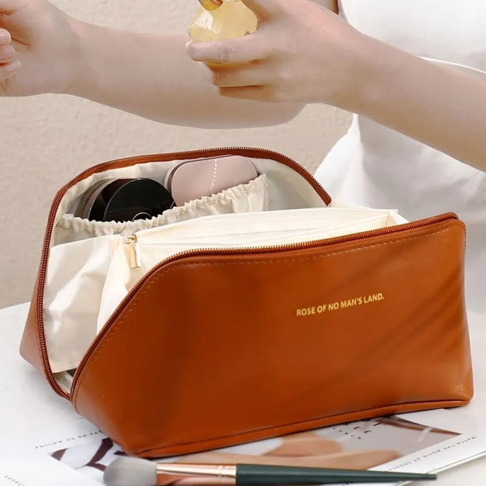 Large Capacity Pu Cosmetic Bag For Travel