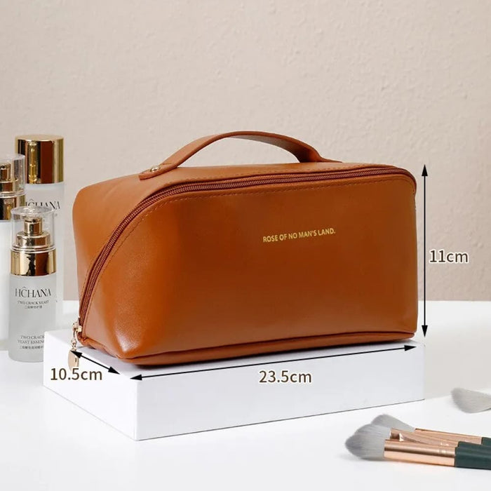 Large Capacity Pu Pillow Cosmetic Bag For Convenient Travel