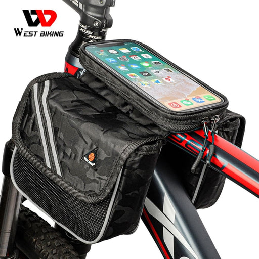 Large Capacity Reflective Bicycle Bag With 6.5 Inch Phone