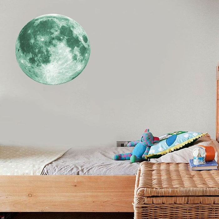 Large Luminous 3d Effect Moon Wall Stickers For Kids Room