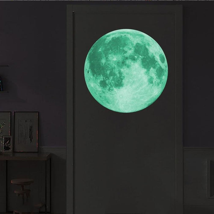 Large Luminous 3d Effect Moon Wall Stickers For Kids Room