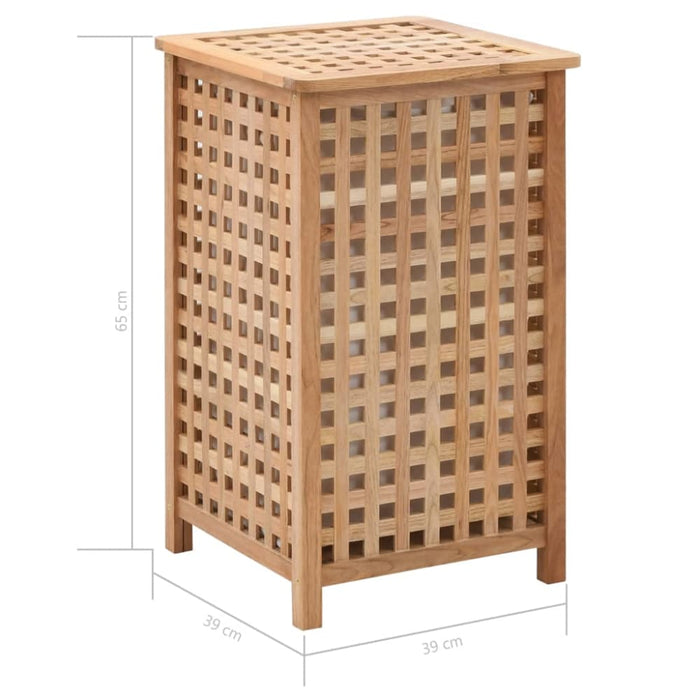 Laundry Bin 39x39x65 Cm Solid Walnut Wood