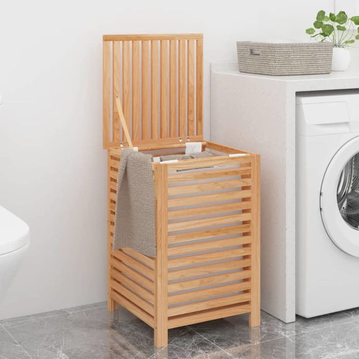 Laundry Basket 45x45x65 Cm Solid Wood Walnut Tpbtpt