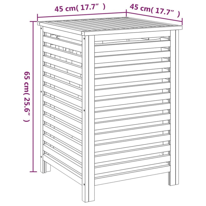 Laundry Basket 45x45x65 Cm Solid Wood Walnut Tpbtpt