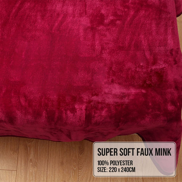 Laura Hill Faux Mink Blanket 800gsm Heavy Double - sided