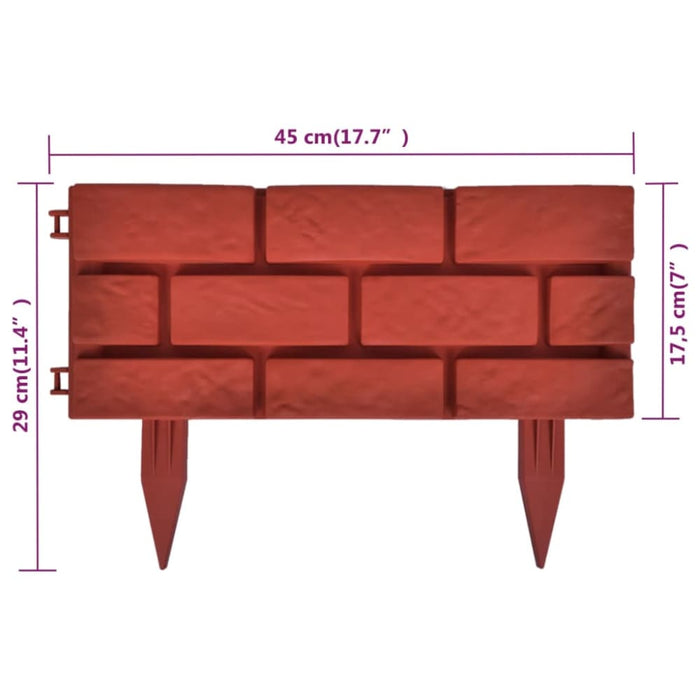 Lawn Divider With Brick Design 11 Pcs Oaoxpi