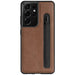 Leather Back Cover With s Pen Pocket Holder For Samsung