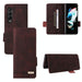 Leather Flip Phone Case With Magnetic Clasp For Samsung