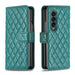 Leather Flip Wallet Case With Diamond Lattice For Samsung