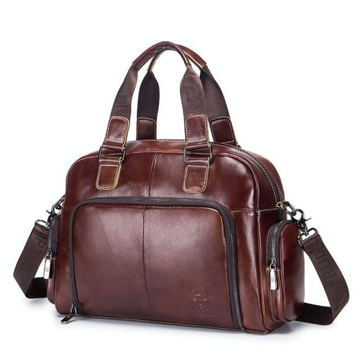 Leather Large Capacity Crossbody Travel Bag Briefcase