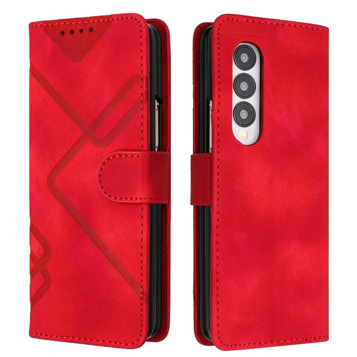 Leather Phone Case With Line Pattern Smooth Skin Feel