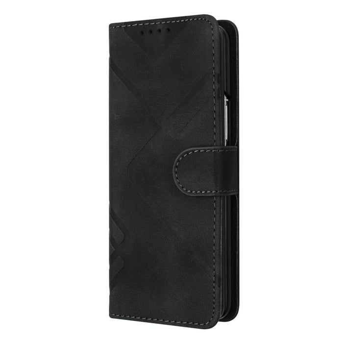 Leather Phone Case With Line Pattern Smooth Skin Feel