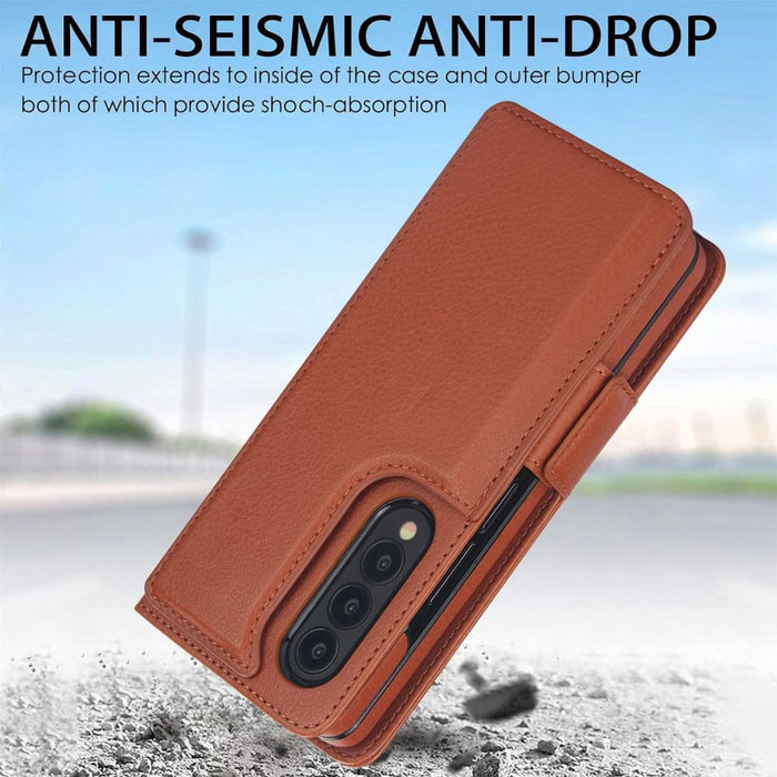 Leather Phone Case With Pen Slot For Samsung Galaxy z Fold 4