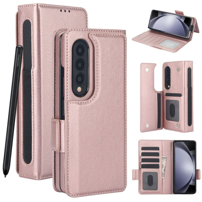 Leather Phone Case With Pen Slot For Samsung Galaxy z Fold 4