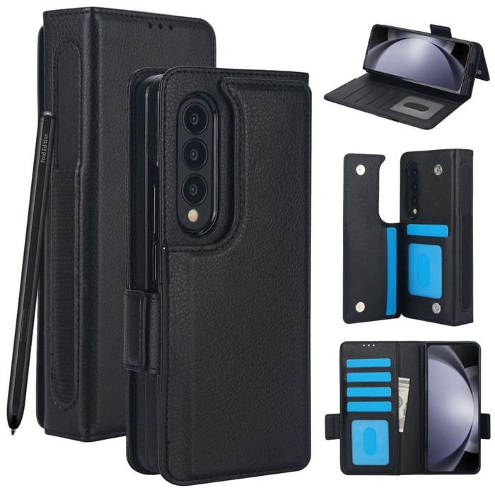 Leather Phone Case With Pen Slot For Samsung Galaxy z Fold 4