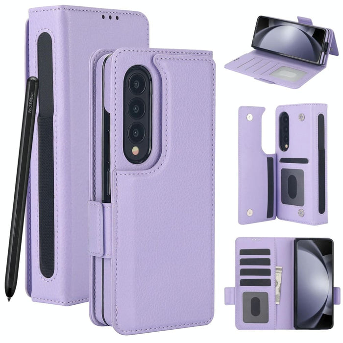 Leather Phone Case With Pen Slot For Samsung Galaxy z Fold 4