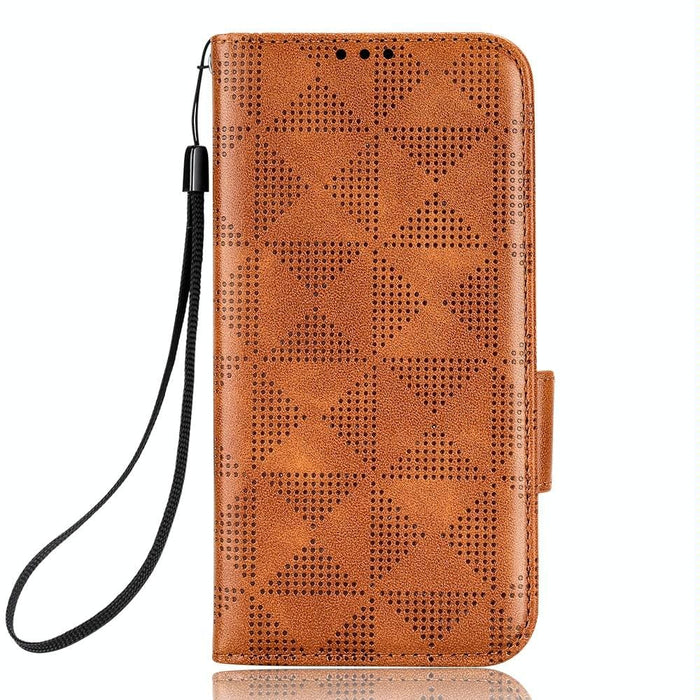 Leather Symmetrical Triangle Phone Case For Samsung Galaxy