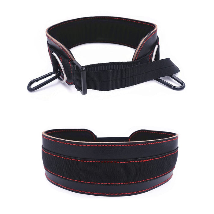 Leather Weight Lifting Dip Belt With Chain